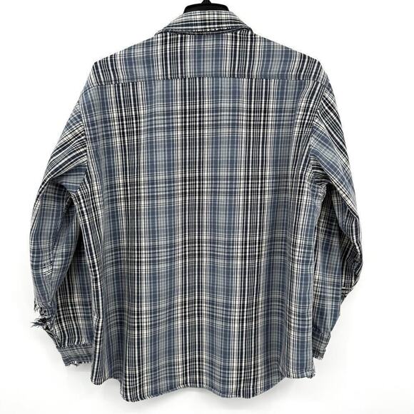 Vintage 90s Carhartt Heavy Cotton Button Up Shirt DESTROYED Men’s Size XL Grunge - Picture 2 of 9